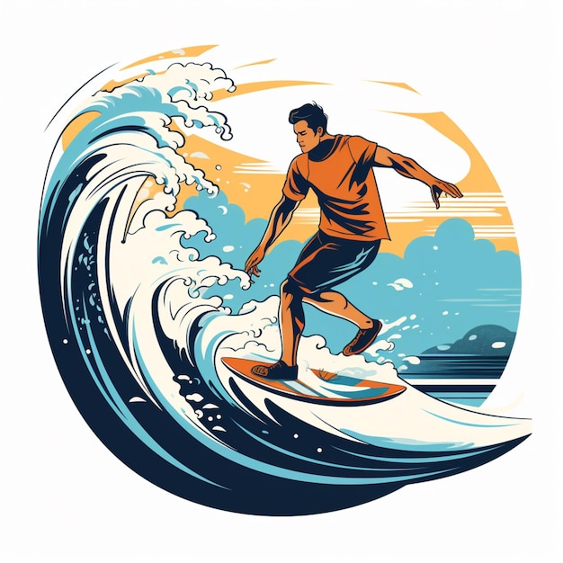 Illustrazione gratuita di arte vettoriale di surf