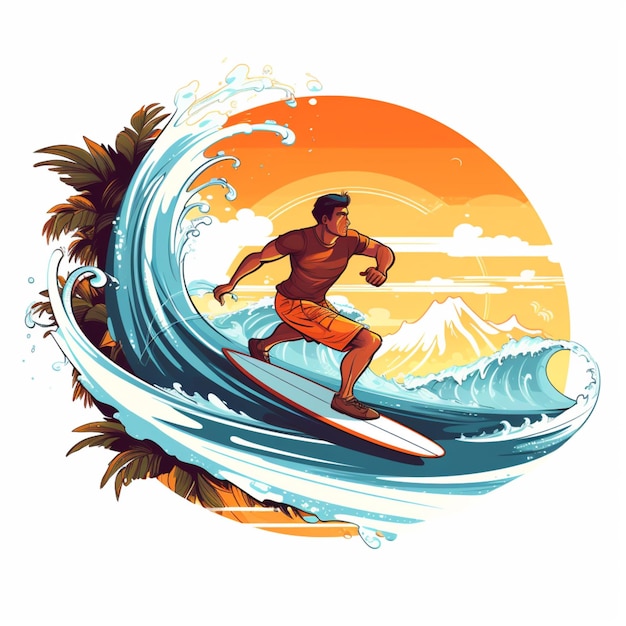 Illustrazione gratuita di arte vettoriale di surf