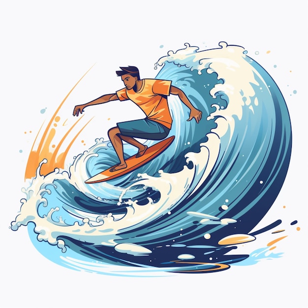 Illustrazione gratuita di arte vettoriale di surf