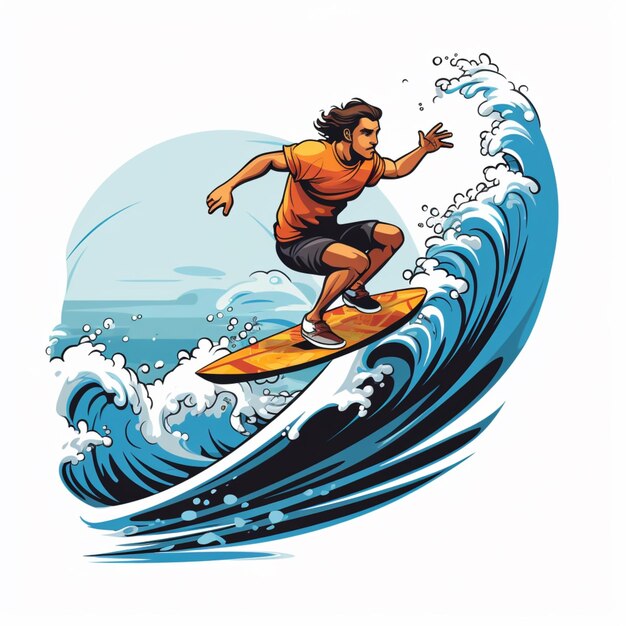 Illustrazione gratuita di arte vettoriale di surf