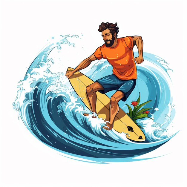 Illustrazione gratuita di arte vettoriale di surf