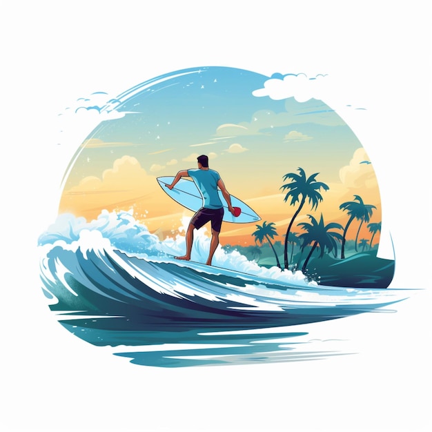 Illustrazione gratuita di arte vettoriale di surf