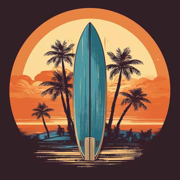 illustrazione hawaiana retro