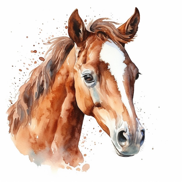 Illustrazione Horse Watersplash Color