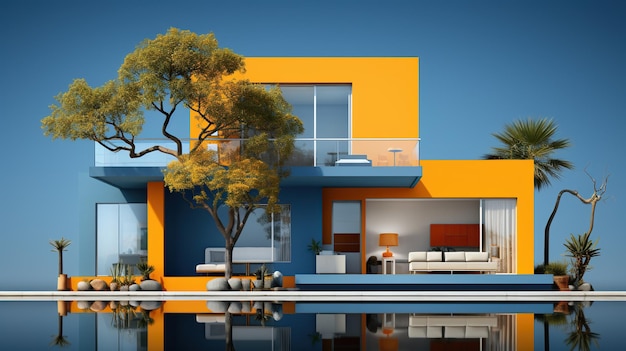 illustrazione immobiliare rendering 3d casa design della casa design esterno