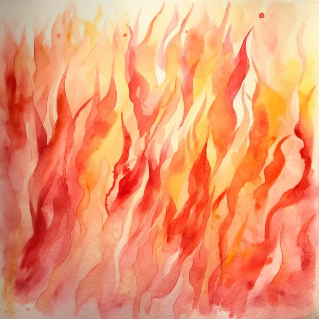 Illustrazione in acquerello di fiamme di fuoco in pittura