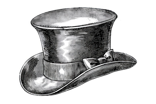 Illustrazione incisa di cappello vintage