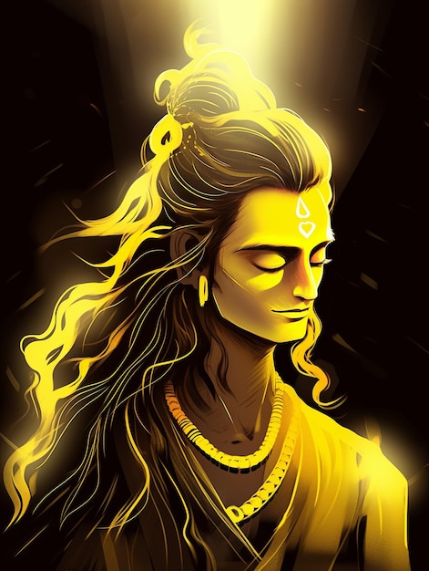 Illustrazione India Maha Shivratri in giallo