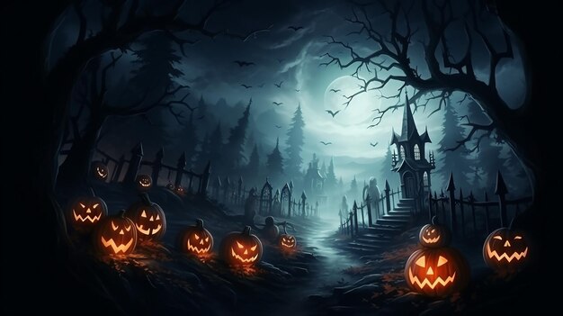 Illustrazione inquietante di Halloween