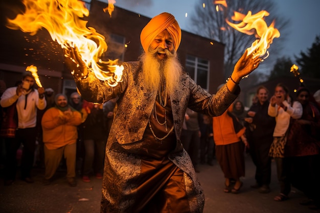 illustrazione isolata della danza lohri di alta qualità