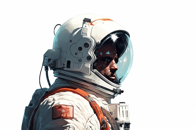 illustrazione isolata di un astronauta disegno colorato sullo sfondo scuro