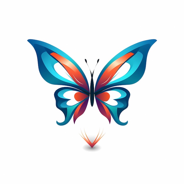 Illustrazione mascotte logo farfalla sfondo bianco