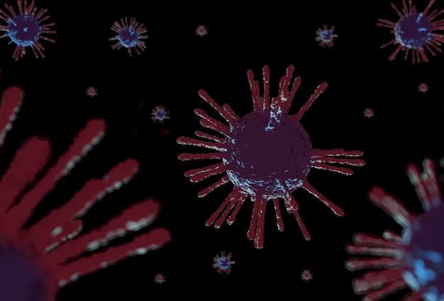 Illustrazione medica di infezione da coronavirus