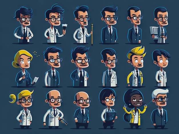Illustrazione medico personaggi dei cartoni animati ai generativa