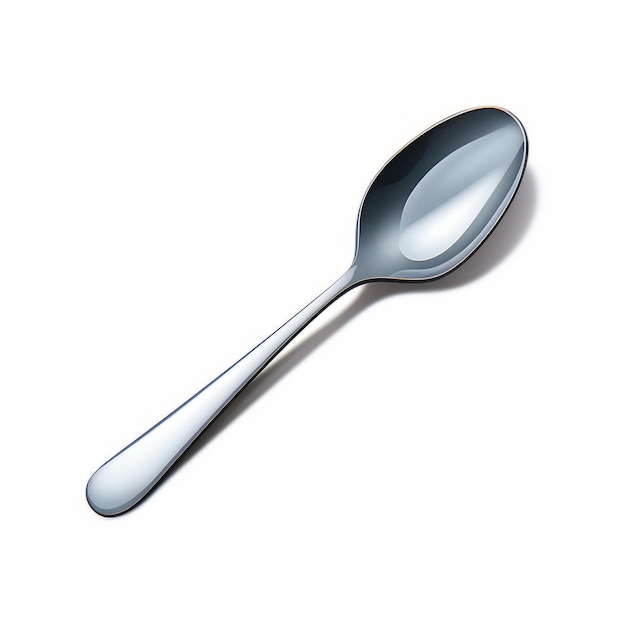 Illustrazione minimalista del cucchiaio su sfondo bianco