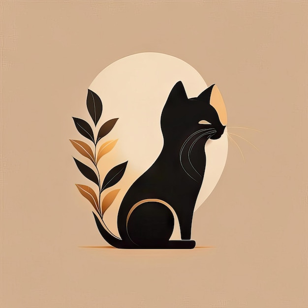 Illustrazione minimalista del gatto