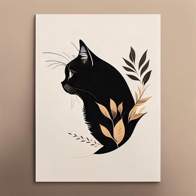 Illustrazione minimalista del gatto