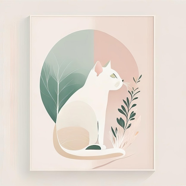 Illustrazione minimalista del gatto