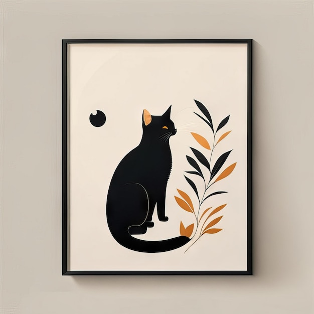 Illustrazione minimalista del gatto