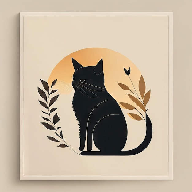 Illustrazione minimalista del gatto