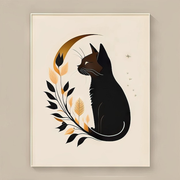 Illustrazione minimalista del gatto