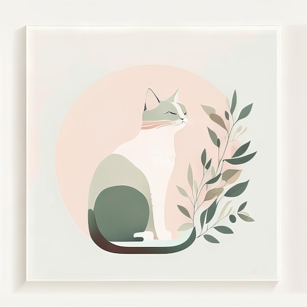 Illustrazione minimalista del gatto