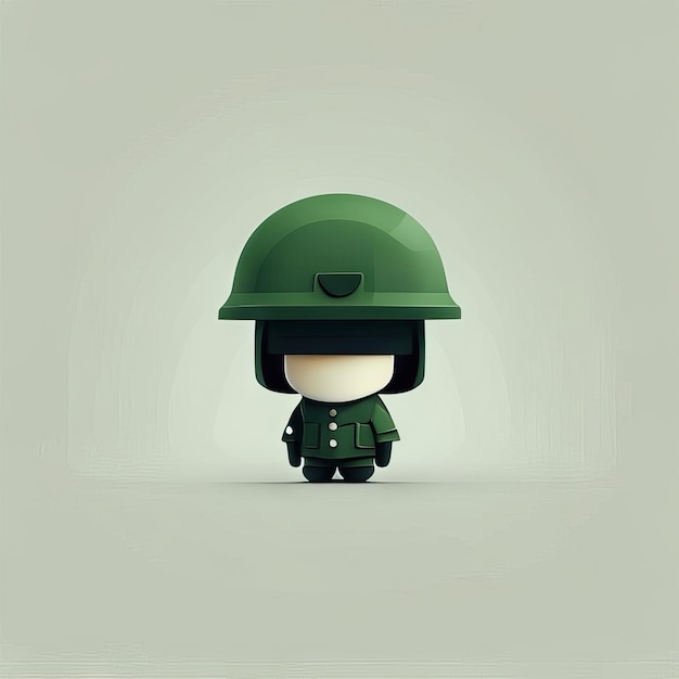 Illustrazione minimalista della mascotte del soldato