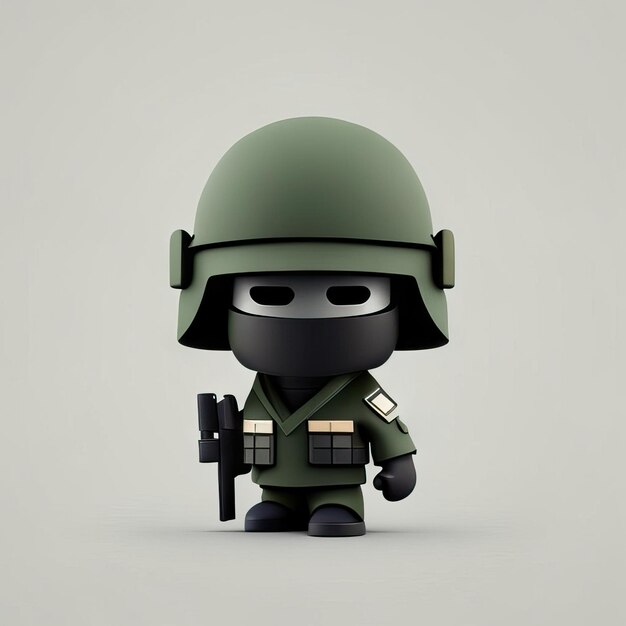 Illustrazione minimalista della mascotte del soldato