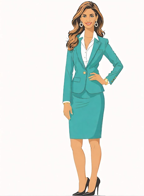Illustrazione minimalista di una donna in abito da lavoro