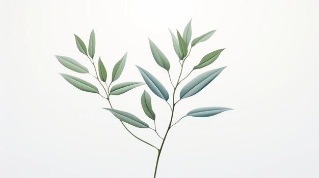 Illustrazione minimalista e realistica del ramo di eucalipto Poster botanico scandinavo