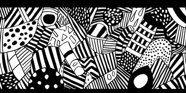 Illustrazione monocromatica di una zebra in bianco e nero