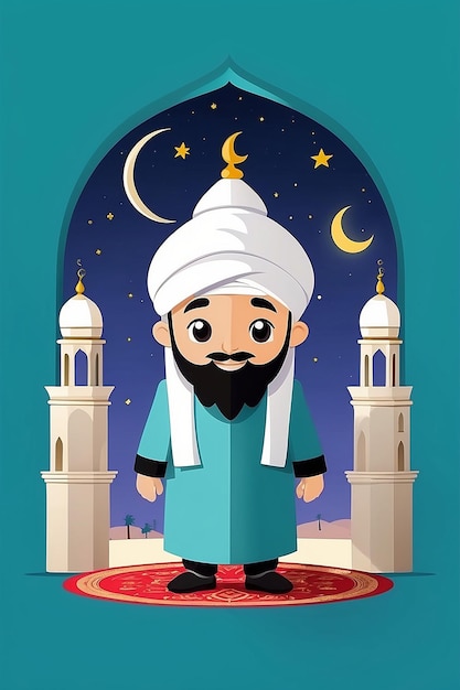 Illustrazione organica piatta di Eid al-Fitr e Eid Mubarak
