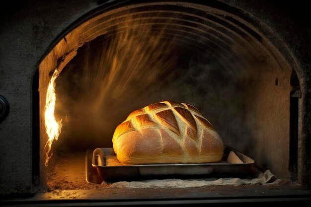 illustrazione pane nel forno generativo ai