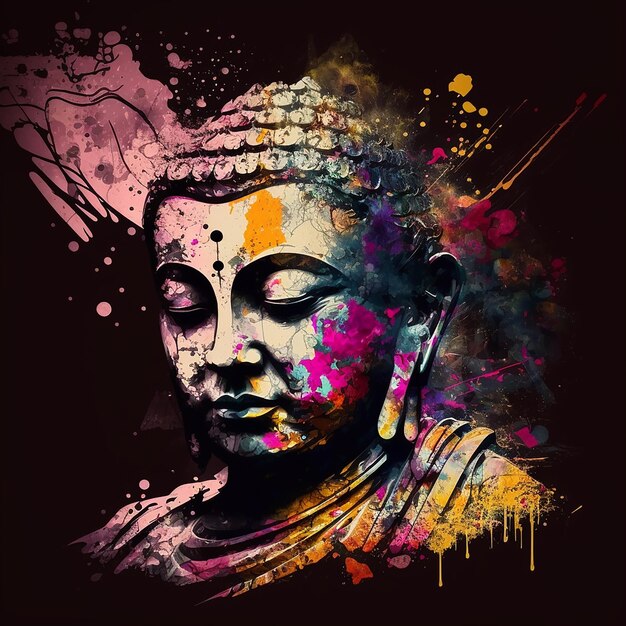 Illustrazione per Buddha Purnima o Vesak Day Generative ai