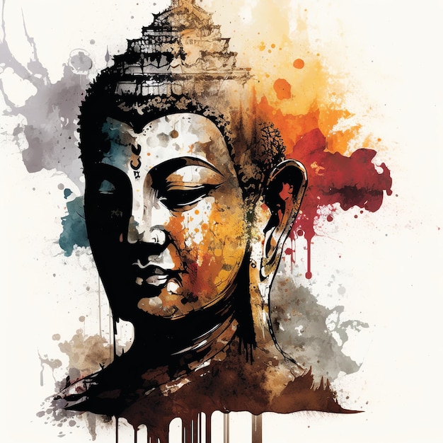Illustrazione per Buddha Purnima o Vesak Day Generative ai
