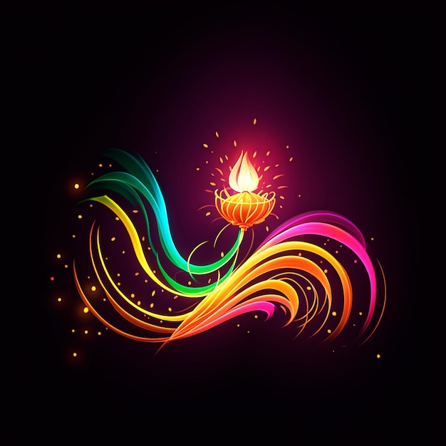 Illustrazione per la candela leggera di Diwali felice