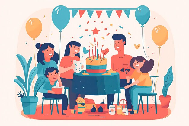 Illustrazione per la festa di compleanno Idea Generative AI