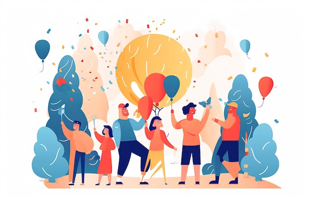 Illustrazione per la festa di compleanno Idea Generative AI