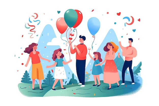 Illustrazione per la festa di compleanno Idea Generative AI