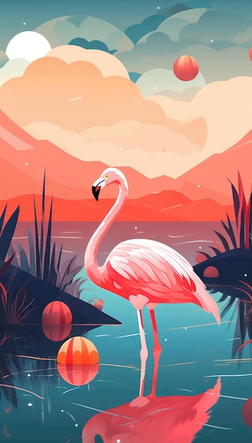 Illustrazione per la pagina di destinazione del sito Web in colori pastello Animali esotici e natura Ai generativa