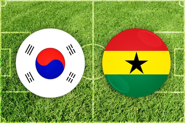 Illustrazione per la partita di calcio corea vs ghana