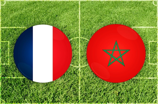 Illustrazione per la partita di calcio Francia vs Marocco