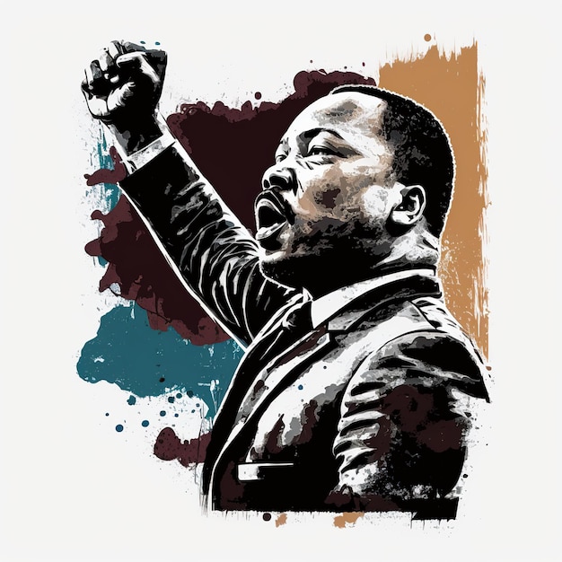 Illustrazione per Martin Luther King Jr su sfondo astratto banner o poster