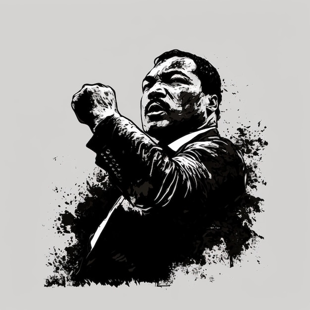 Illustrazione per Martin Luther King Jr su sfondo astratto banner o poster