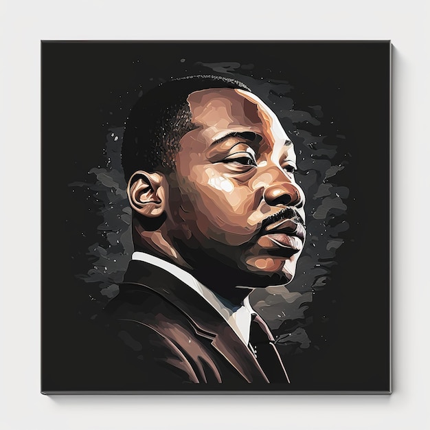 Illustrazione per Martin Luther King Jr su sfondo astratto banner o poster