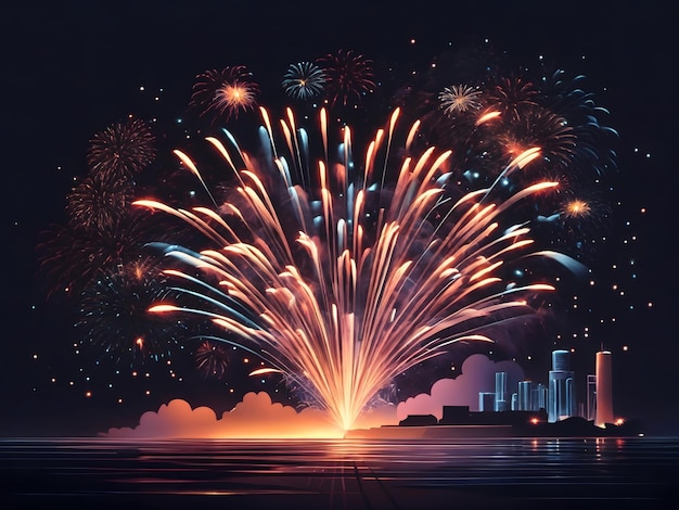 illustrazione piatta dei fuochi d'artificio