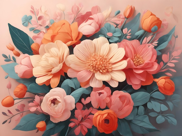 illustrazione piatta del bouquet di fiori