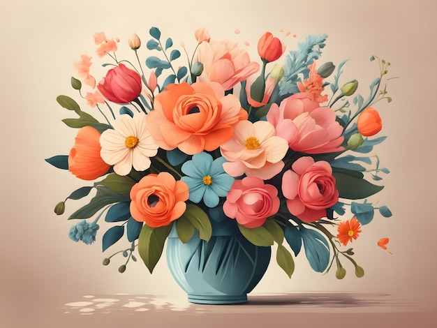 illustrazione piatta del bouquet di fiori