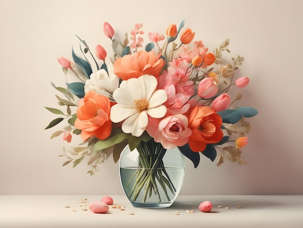 illustrazione piatta del bouquet di fiori
