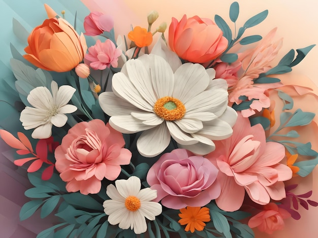 illustrazione piatta del bouquet di fiori